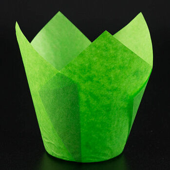 Форма-тюльпан для выпечки зеленая 80*50, 20 шт