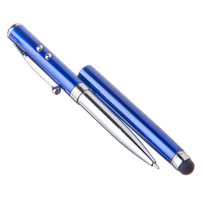 Ручка 4 в 1 (ручка, стилус, фонарик, лазер), 13,5см, металл, 4 цвета