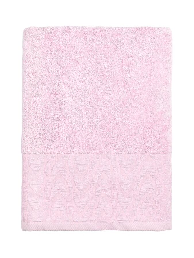 Полотенце махровое 70х140 &quot;Mia Cara&quot; с бордюром Аморе розовый