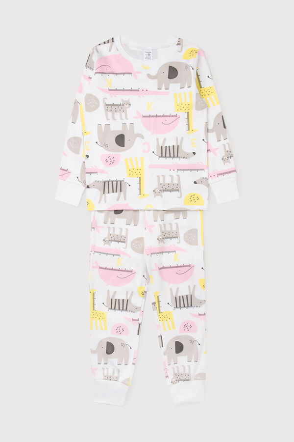 Пижама для девочки Crockid К 1552 розовые звери на сахаре