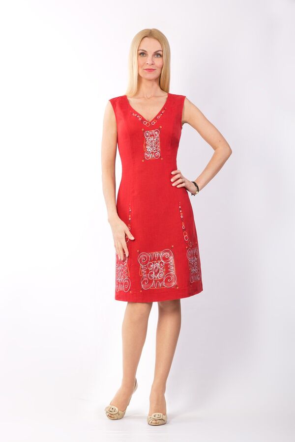 Polinushka Сарафан женский &quot;Маленькое платье&quot; модель 401/3 красный