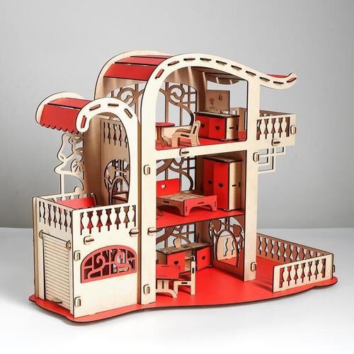 Кукольный домик с мебелью &quot;Усадьба Милана&quot; розовый ,44*56,4*28,5 см