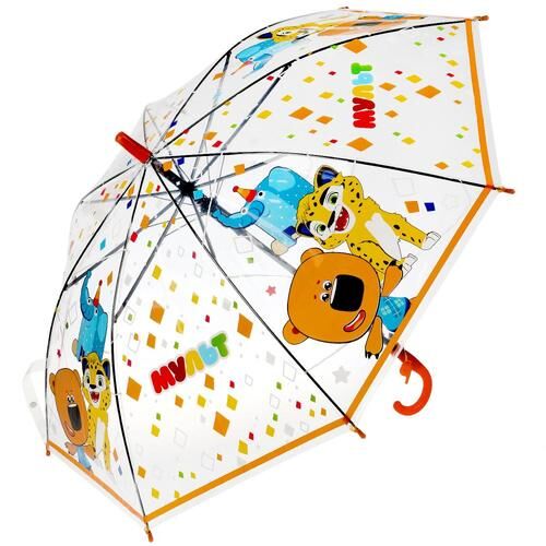 Зонт детский &quot;Играем вместе&quot; Мульт, прозрачный, 50 см, со свистком