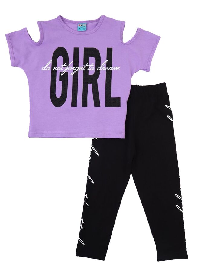 Комплект для девочки: футболка и лосины укороченные