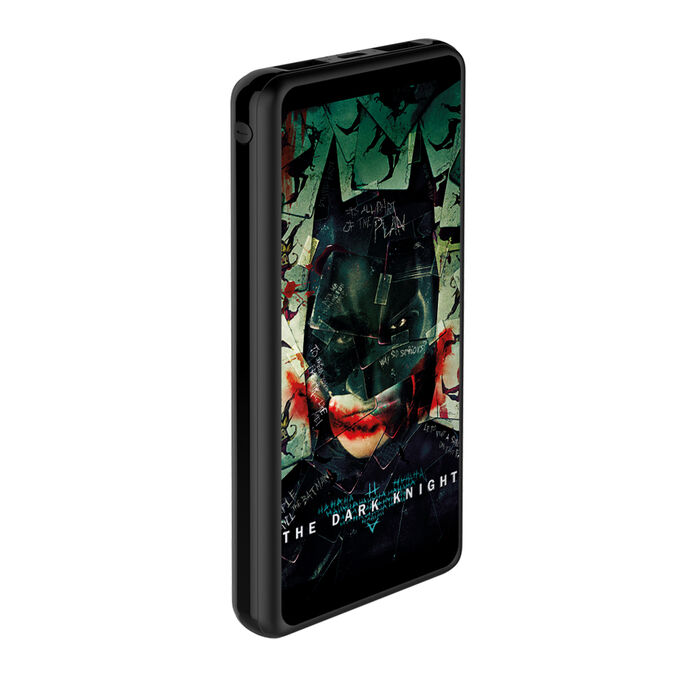 Внешний АКБ 10000 mAh, 2 USB,  1 MICRO, 2,1A, Li-pol, черный, Batman04, Deppa