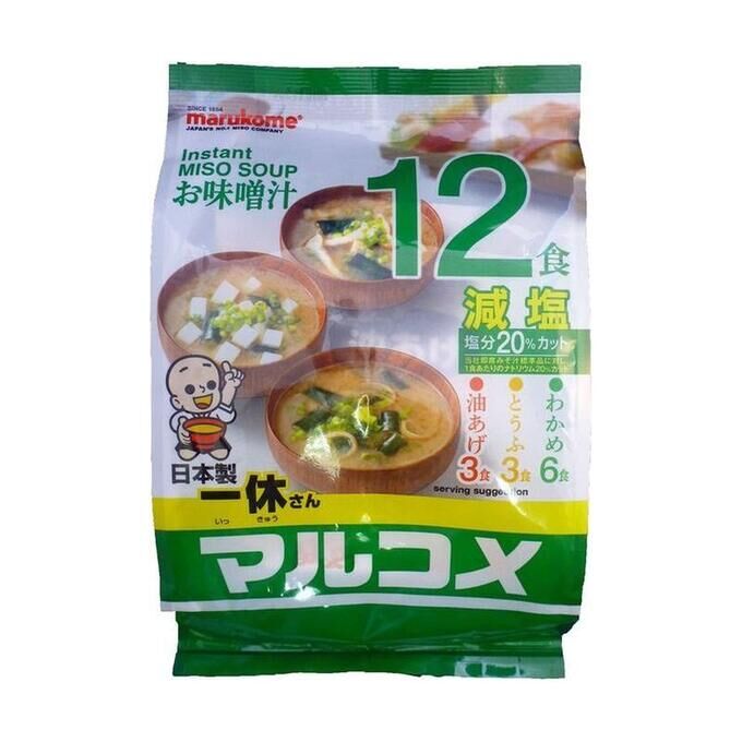 Мисо-суп быстрого приготовления Ассорти Зеленое (с низким содержанием соли),12 пакетиков