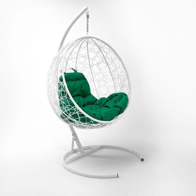 СИМА-ЛЕНД Подвесное кресло КОКОН «Капля» зелёная подушка, стойка