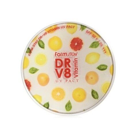 Farm Stay Farmstay Компактная пудра+запаска с витаминами  DR-V8 Vitamin UV Pack SPF50+ PA+++