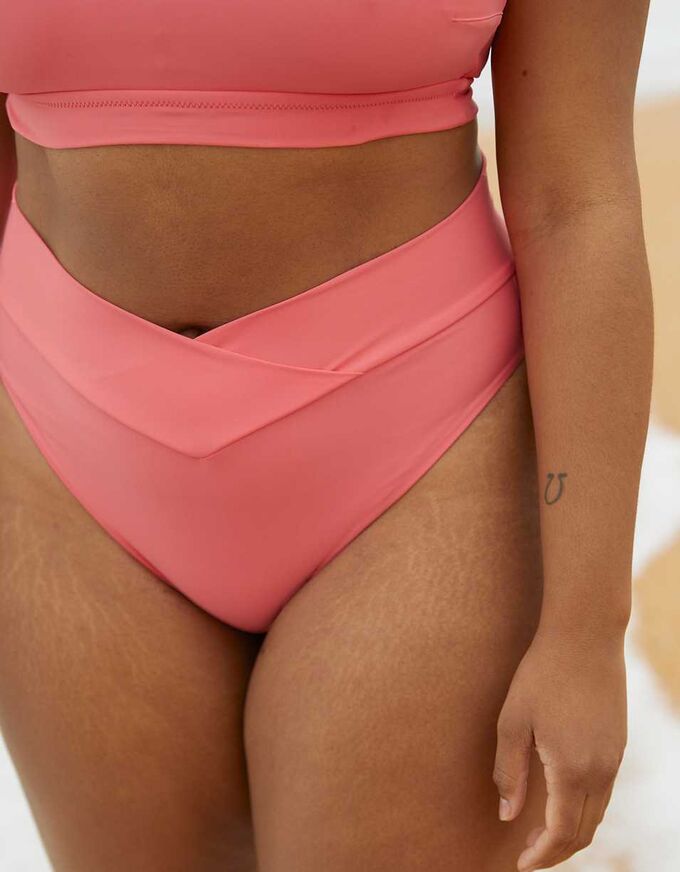 Aerie Crossover High Cut Cheeky Bikini Bottom