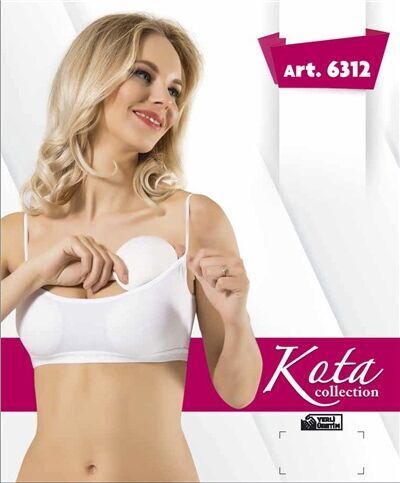 KOTA Топ на тонких бретелях с чашкой бежевый (ten)