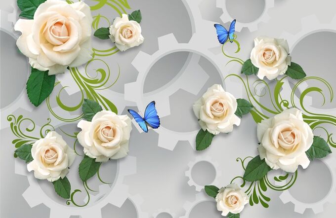 Design Studio 3D 3D Ковер «Розы с шестеренками »