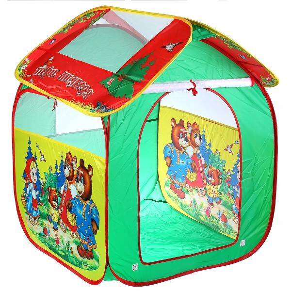 GFA-3BEAR-R Палатка детская игровая &quot;Три медведя&quot;,  83х80х105см в сумке Играем вместе в кор.24шт