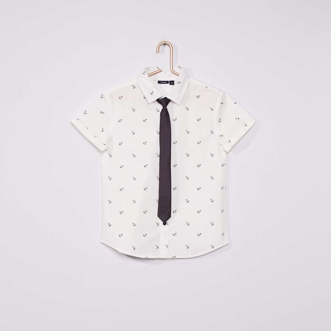Рубашка Оксфорд и галстук - белый
