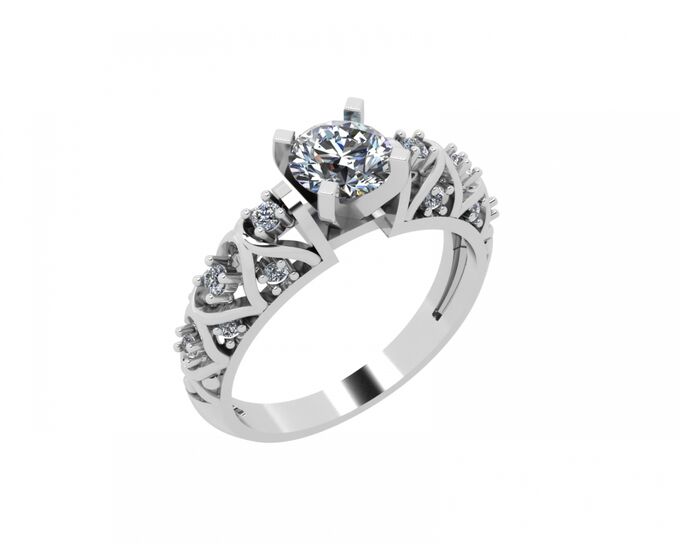 Серебряное кольцо с фианитом 1100770-00775