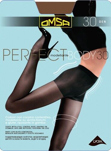 OMSA / Колготки PERFECT BODY 30 (моделирующие шортики, распределённое давление по ноге)