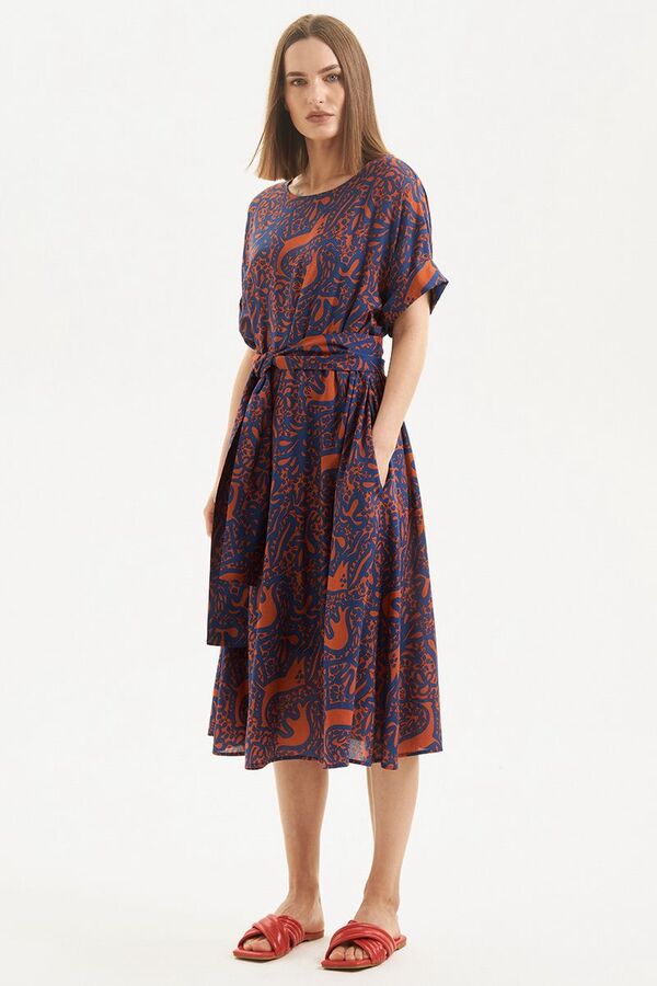 Платье Moveri by Larisa Balunova 5705D синий+оранжевый