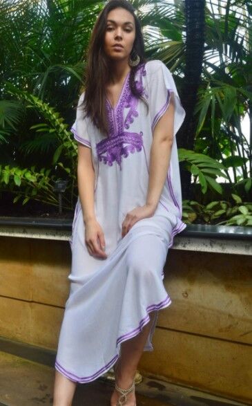 Женское длинное платье, принт &quot;узоры&quot;, цвет белый/фиолетовый