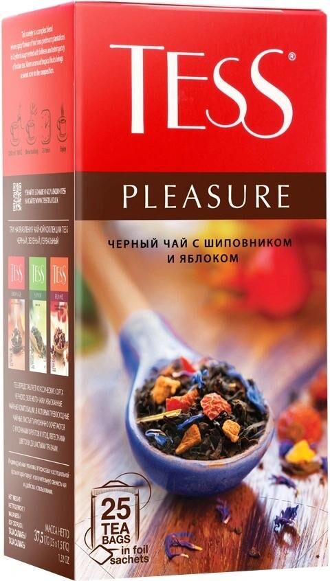 Чай в пакетиках Tess Pleasure, черный, 25 шт