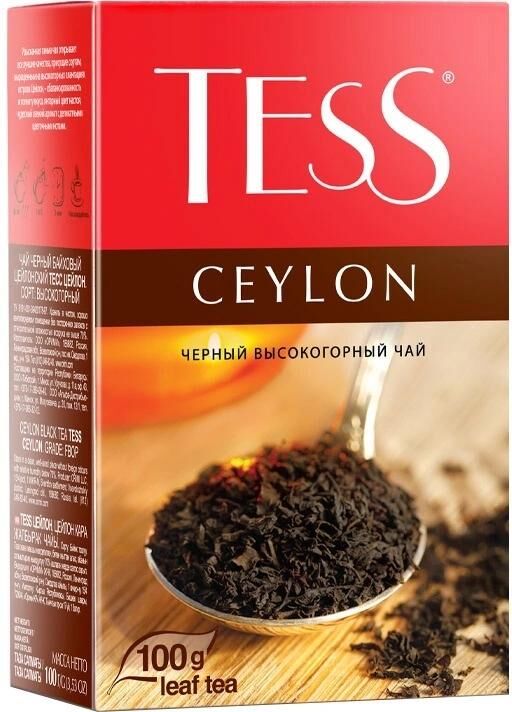 Tess Ceylon черный листовой чай, 100 г