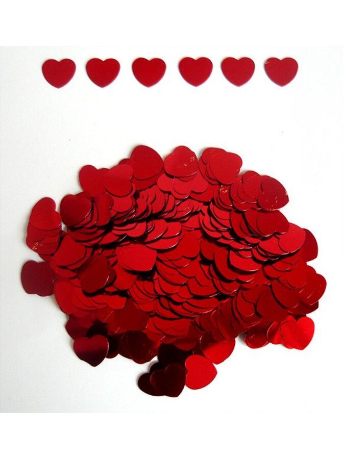 Конфетти Сердца красные 12 мм 14 гр