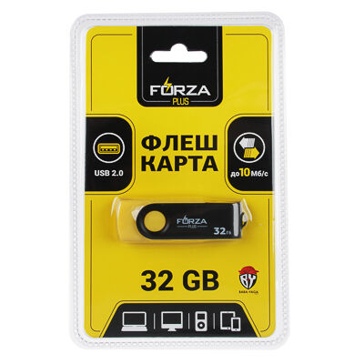 FORZA Флеш-карта 32 ГБ, 6 класс, матовое покрытие, блистер, пластик
