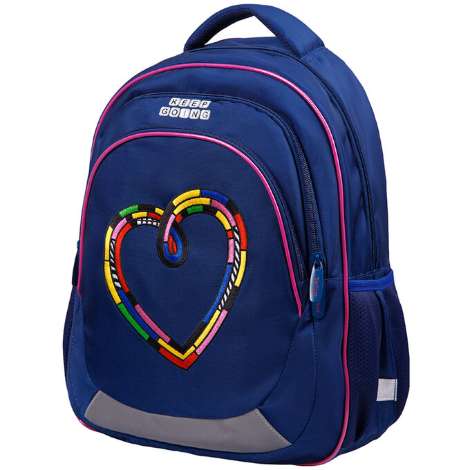 Рюкзак Berlingo Bliss &quot;Colorful heart&quot; 40*29*19см, 3 отделения, 2 кармана, анатомическая ЭВА спинка