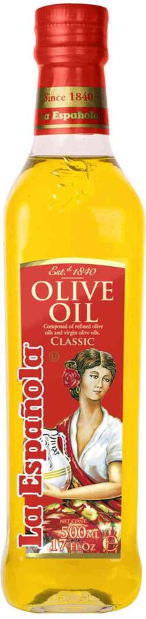 Масло оливковое рафинированное с добавлением нерафинированного Olive Oil Classic &quot;La Espanola&quot; ст/б 500мл