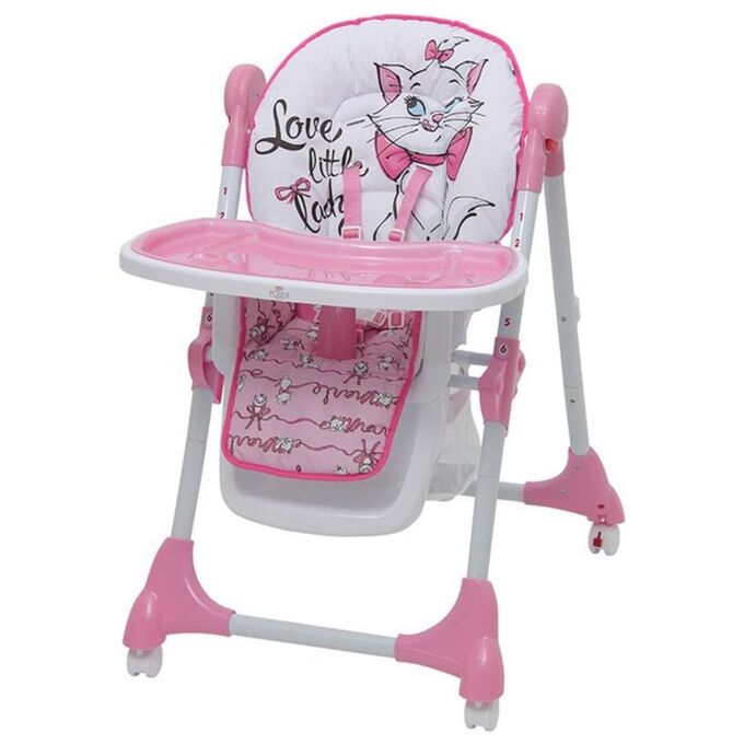 Стульчик для кормления Polini kids Disney baby 470  «Кошка Мари», цвет розовый