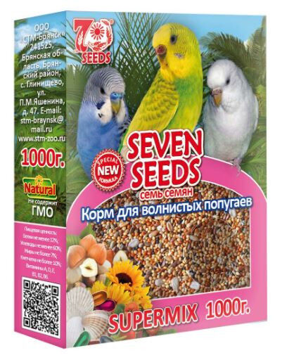 Seven Seeds SUPERMIX корм для волнистых попугаев 1000г