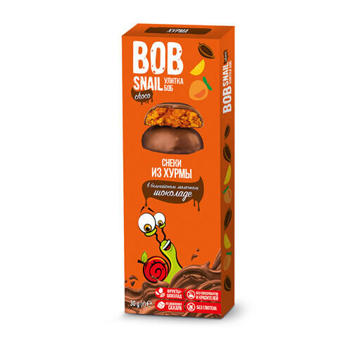 Снек фруктовый &quot;Хурма&quot; в молочном бельгийском шоколаде Bob Snail, 60 г