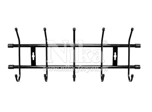 Вешалка настенная, 5 крючков, металл, черный, 1/5
