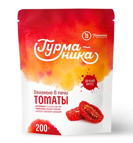 Томаты вяленые в печи, дольки, Гурманика, Планета Витаминов, 200 г, (20)