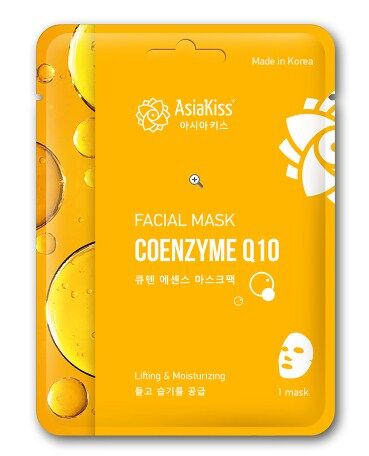 ASIAKISS Q 10 ESSENCE FACIAL MASK/ТКАНЕВАЯ МАСКА ДЛЯ ЛИЦА C КОЭНЗИМОМ Q10