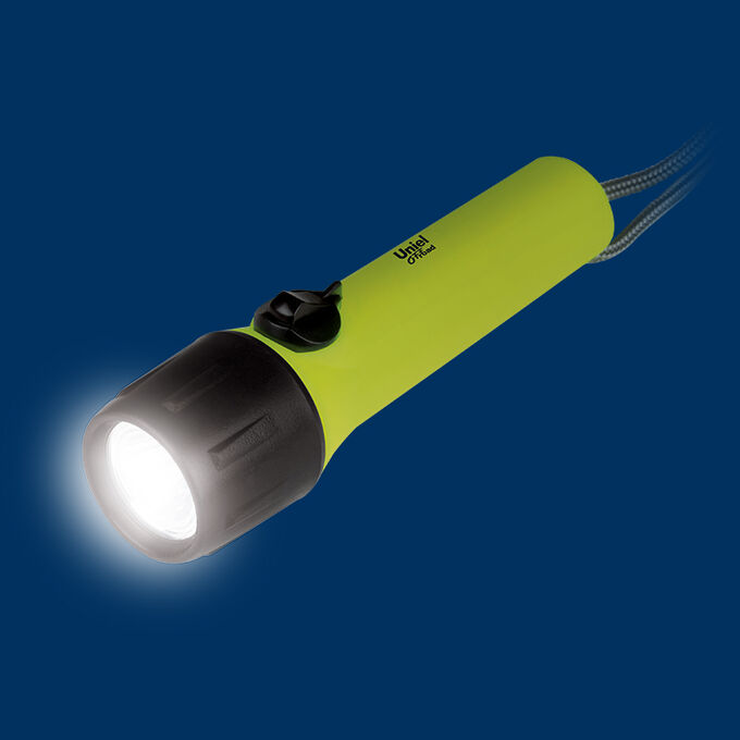 UNIEL Фонарь P-WP011-BB Yellow Премиум «Diving – Nautilus», пластиковый корпус, XP-C Cree LED, упаковка — цветной короб, цвет — желтый.