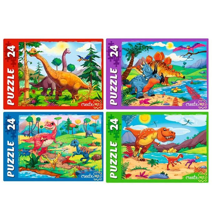 Крошка Я Пазлы «Динозавры», 24 элемента, МИКС