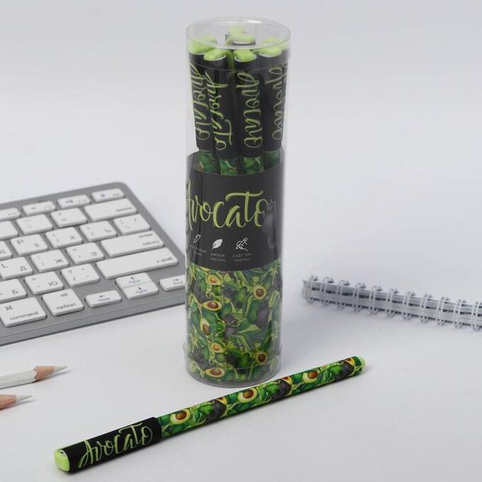 Art Fox Ручка с колпачком и нанесением soft-touch &quot;Avocato&quot;