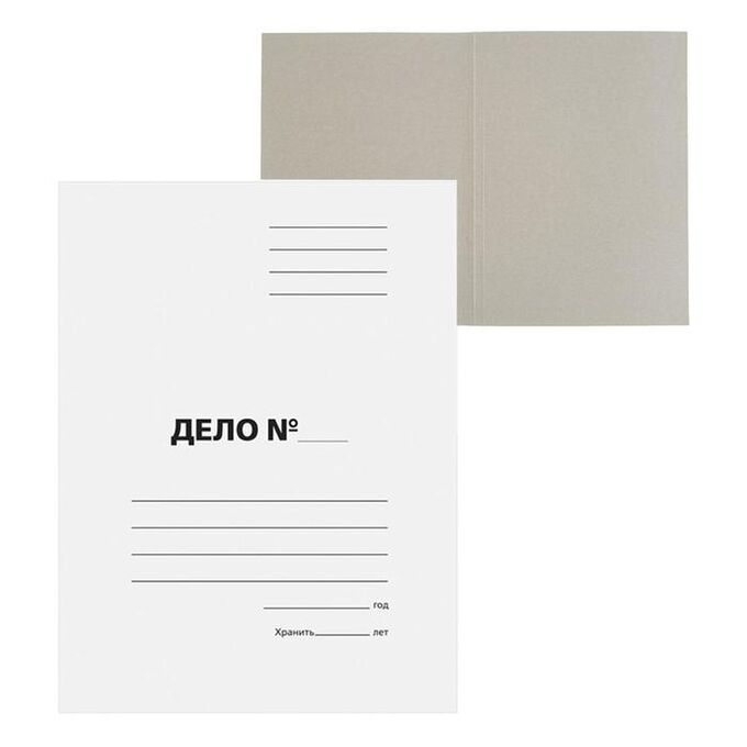 Calligrata Папка-обложка &quot;Дело&quot;, картон, 220 г/м2, белый, до 200 листов, немелованный картон