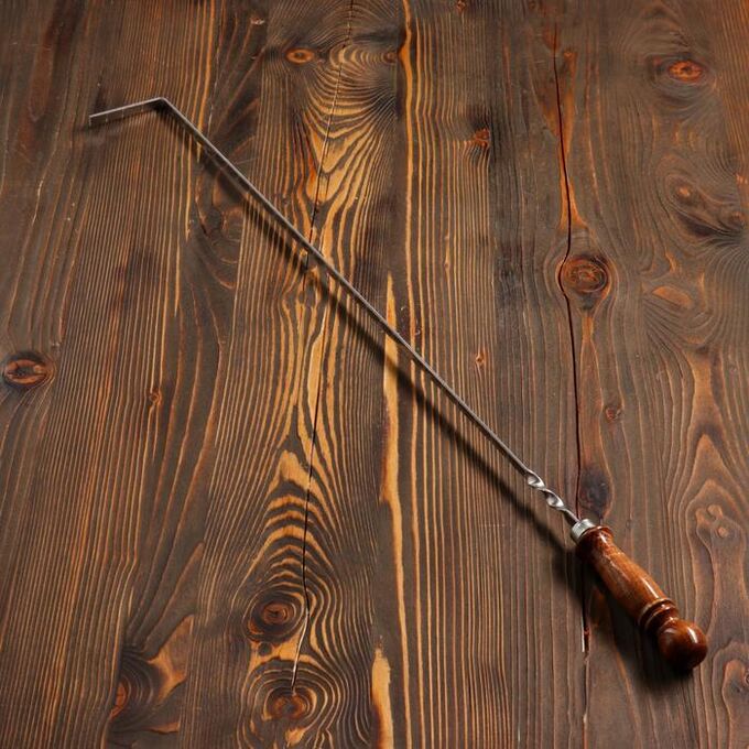 СИМА-ЛЕНД Кочерга узбекская с деревянной ручкой, с узором, 60/1см, сталь 3мм