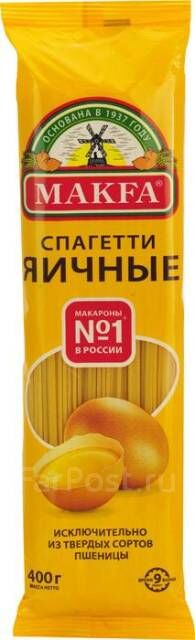 MAKFA Макароны &quot;Макфа&quot; Вермишель длин (Спагетти) ЯИЧНАЯ 400г 1/20, шт
