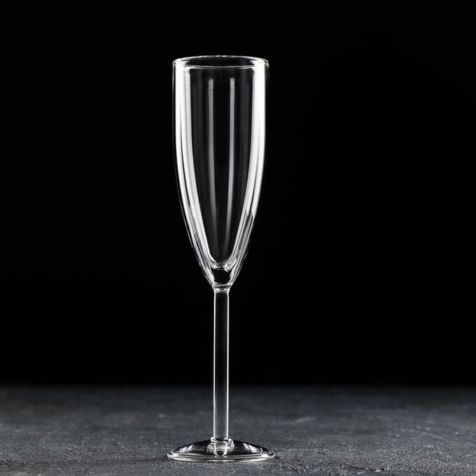 Бокал для шампанского с двойными стенками Magistro «Дуо», 100 мл, 5,2?5,2?22,5 см