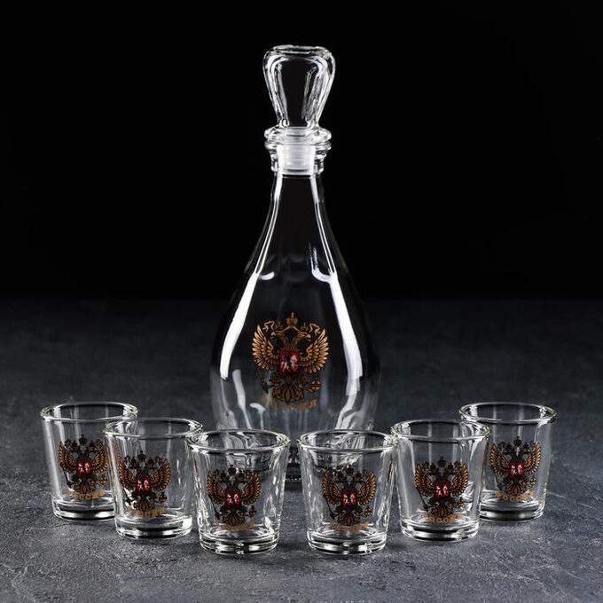 ДЕКОСТЕК Набор для вина «Орёл», 7 предметов: графин, стаканы, 6 шт