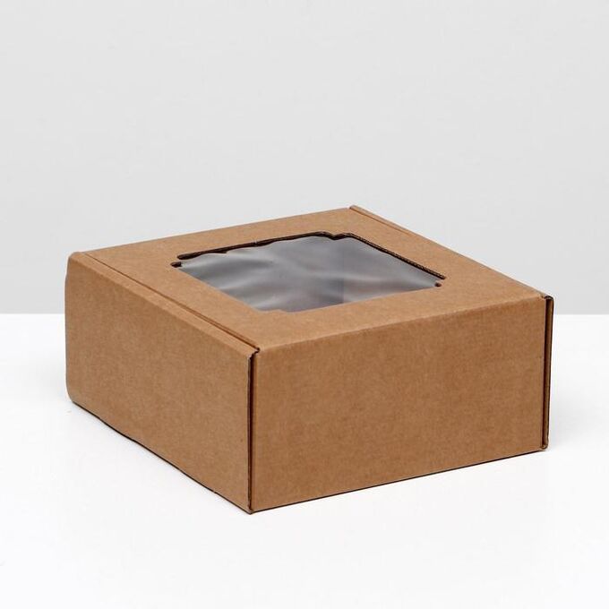 СИМА-ЛЕНД Коробка самосборная, с окном, крафт, 19 х 18 х 9 см
