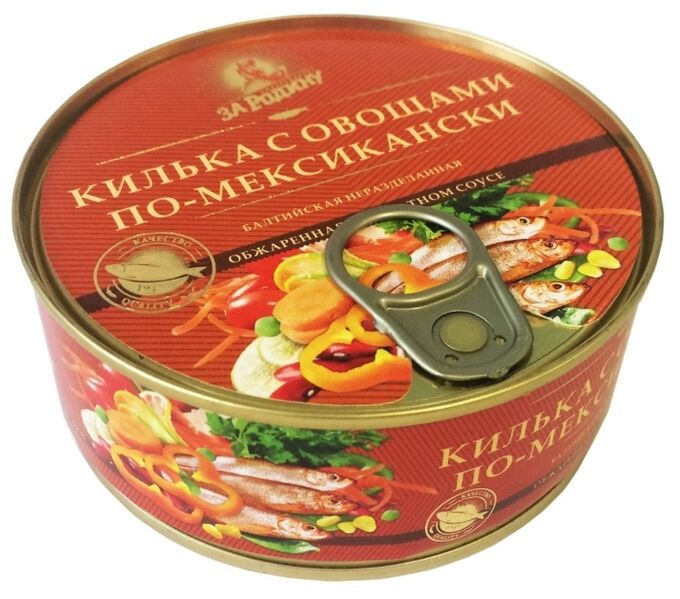 Килька в т/с балт н/р 240г &quot;За Родину&quot; по-МЕКСИКАНСКИ лит ключ (6536) 1/48, шт