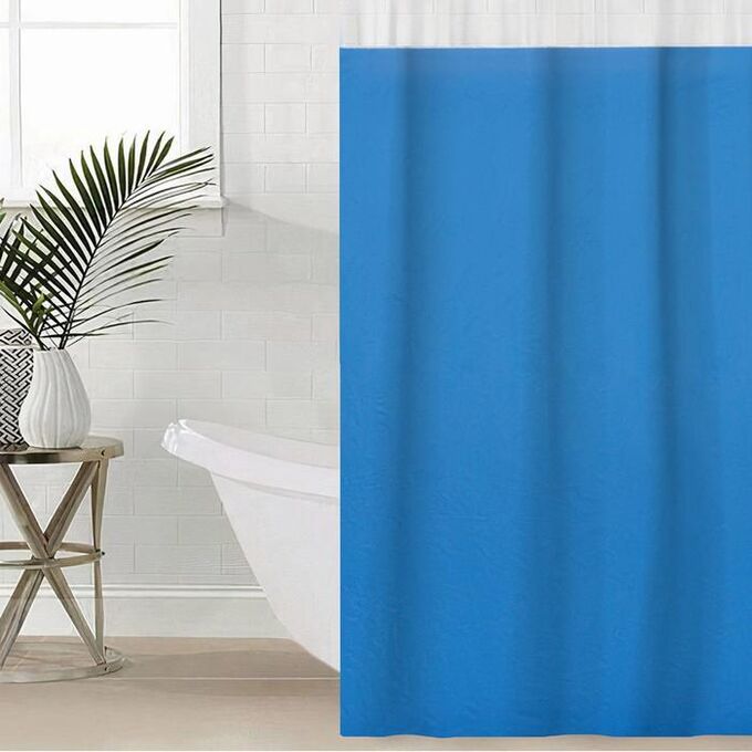 Штора для ванной комнаты SAVANNA «Лайн», 180x180 см, EVA, цвет голубой