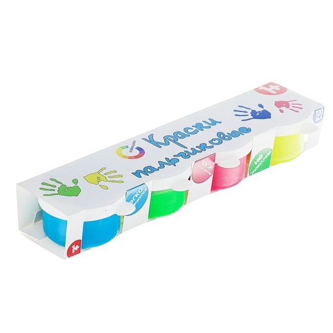 Alingar Краски пальчиковые Экспоприбор флуоресцентные, 4 цвета, 30 мл., картонная упаковка, &quot;Набор №2&quot;