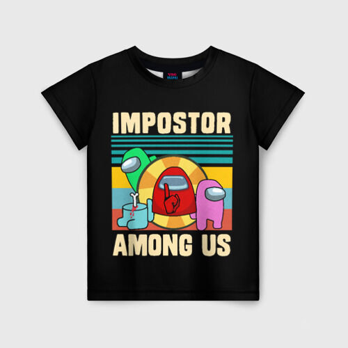 VseMaykiRu Детская футболка 3D «Among Us IMPOSTOR»