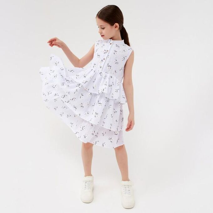 Платье для девочки MINAKU: Cotton collection цвет белый 98