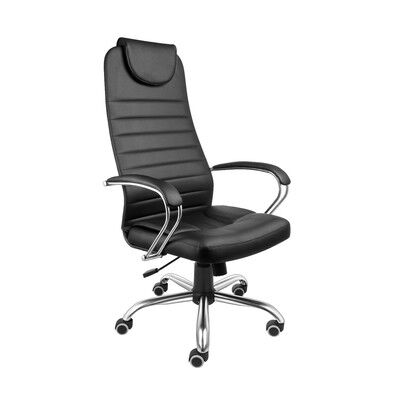 Кресло AV 138 CH (142 CH) МК экокожа черная/черная перфорированная