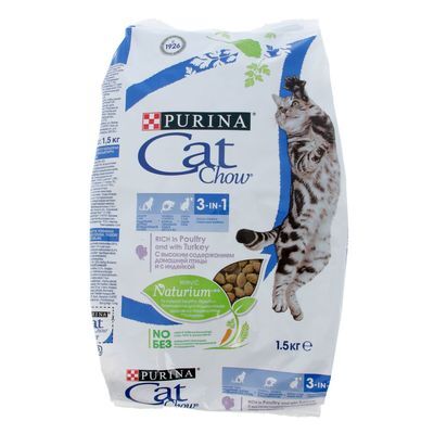 Суxой корм CAT CHOW 3 в 1 для кошек, 1.5 кг