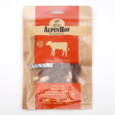 Рулетики из телятины AlpenHof для собак средниx и крупныx пород, 80 г